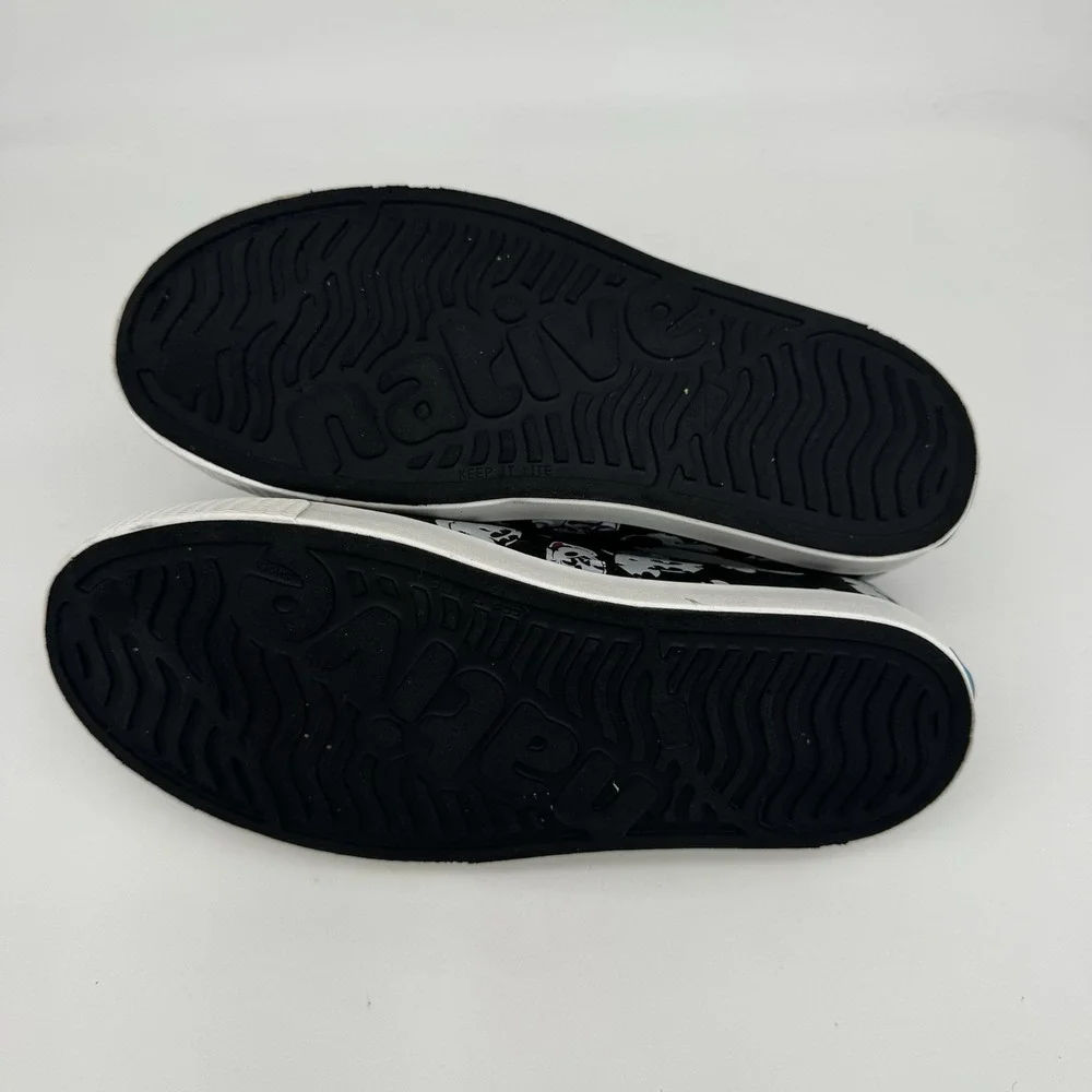 Native Shoes Mickey‎ Mouse Print Water Shoes Slip On Womens Size 6 Black